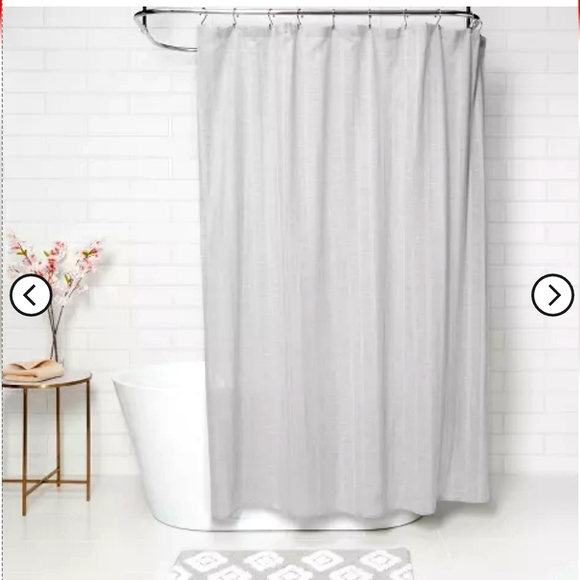 Gray Tonal Striped Shower Curtain 100% Cotton Threshold 72"×72" - Picture 1 of 8
